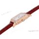 New Faux Cartier Santos-Dumont Rose Gold Couple Watch With Diamonds Bezel Brown Leather Band (5)_th.jpg